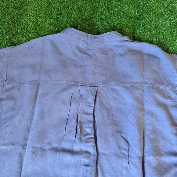 Uniqlo Women's Button Front Linen-Blend Band Collar 3/4-Sleeve Gray Shirt Size M - Picture 11 of 11